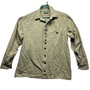 Luis Steindl Mens Green Embroidered Long Sleeve Cotton Shirt Large Europe Made